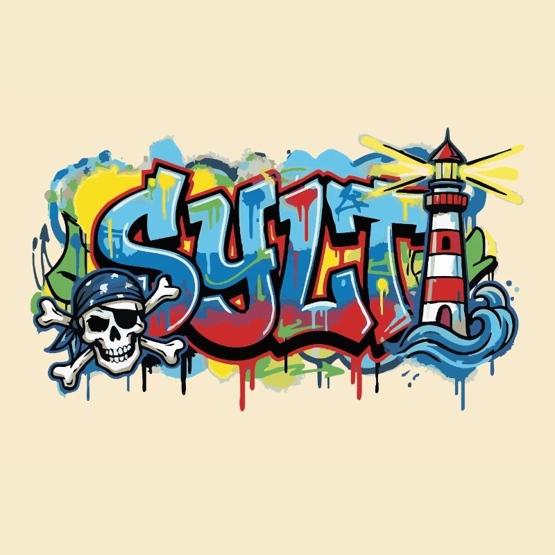 Sylt Graffiti with Lighthouse