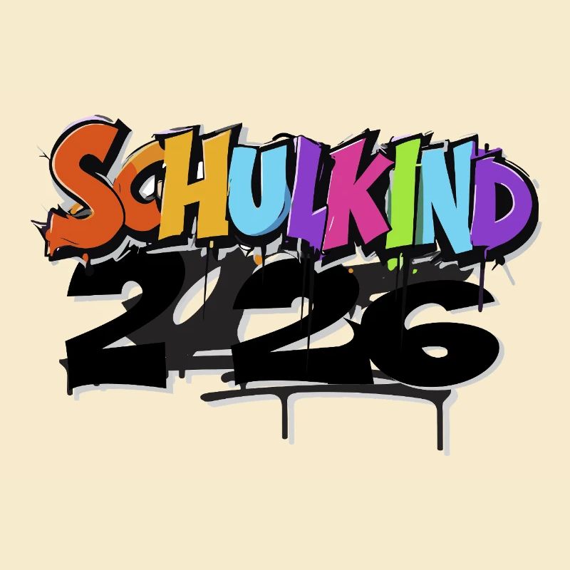Schulkind 2026 Graffiti Design Schulbeginn