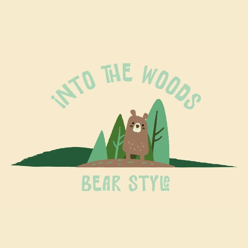 Bär Stil Im Wald Illustration