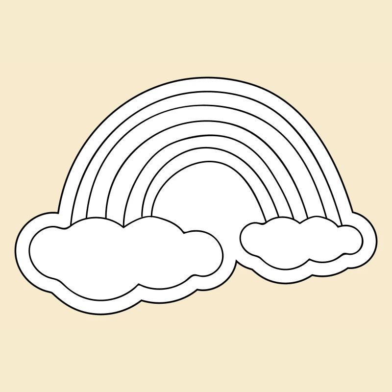 Minimalistischer Regenbogen auf Wolken
