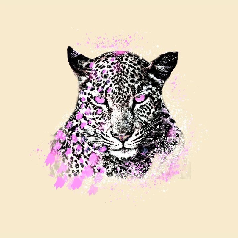 leopard, katze, wildkatze, graffiti, malerei,pink