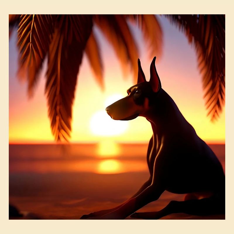 sunset dobermann