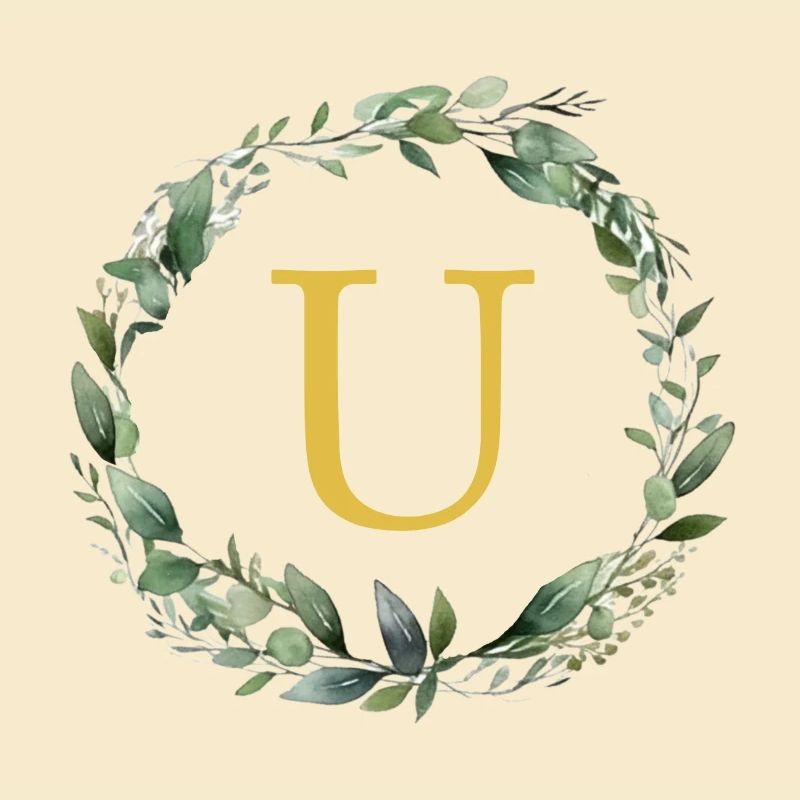 U Monogramm, Eukalyptus-Kranz