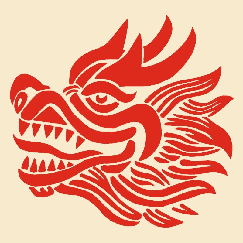 Chinese Dragon Head (Red)