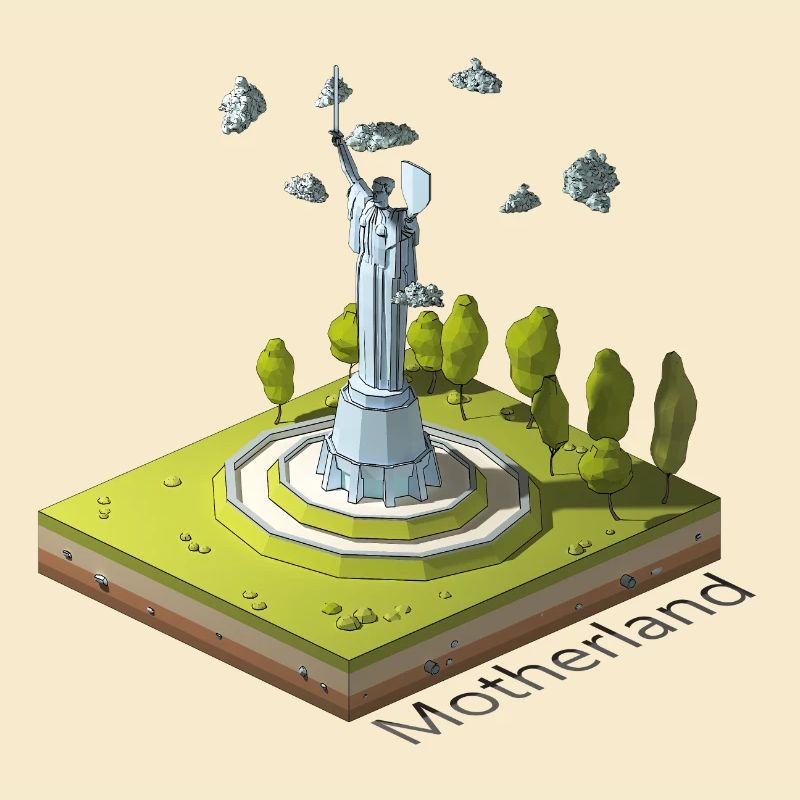 Geometrisches Low-Poly Das Mutterland ruft