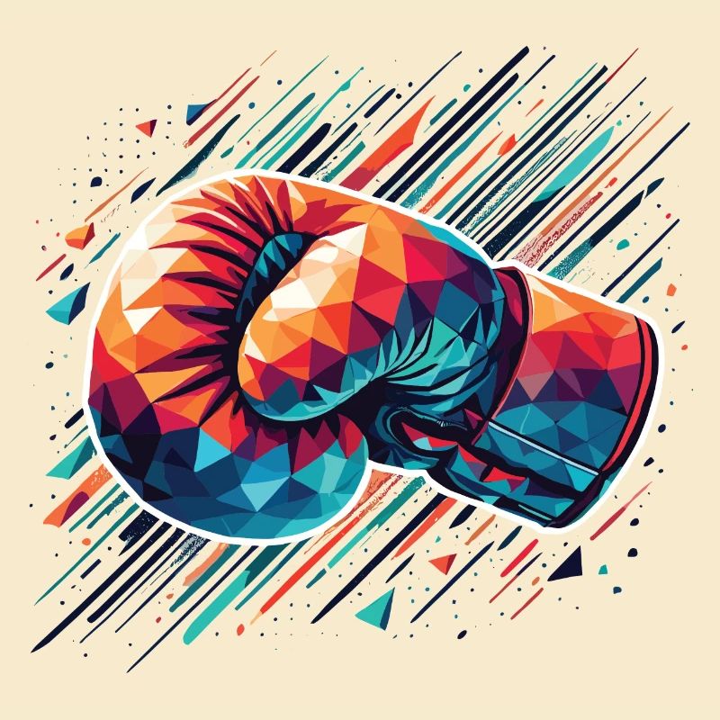 gant de boxe coloré Style Polygon