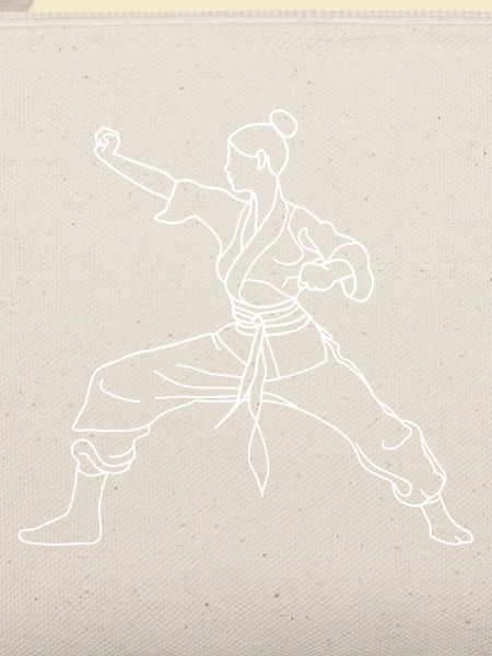 Karate Mädchen One Line Zeichnung