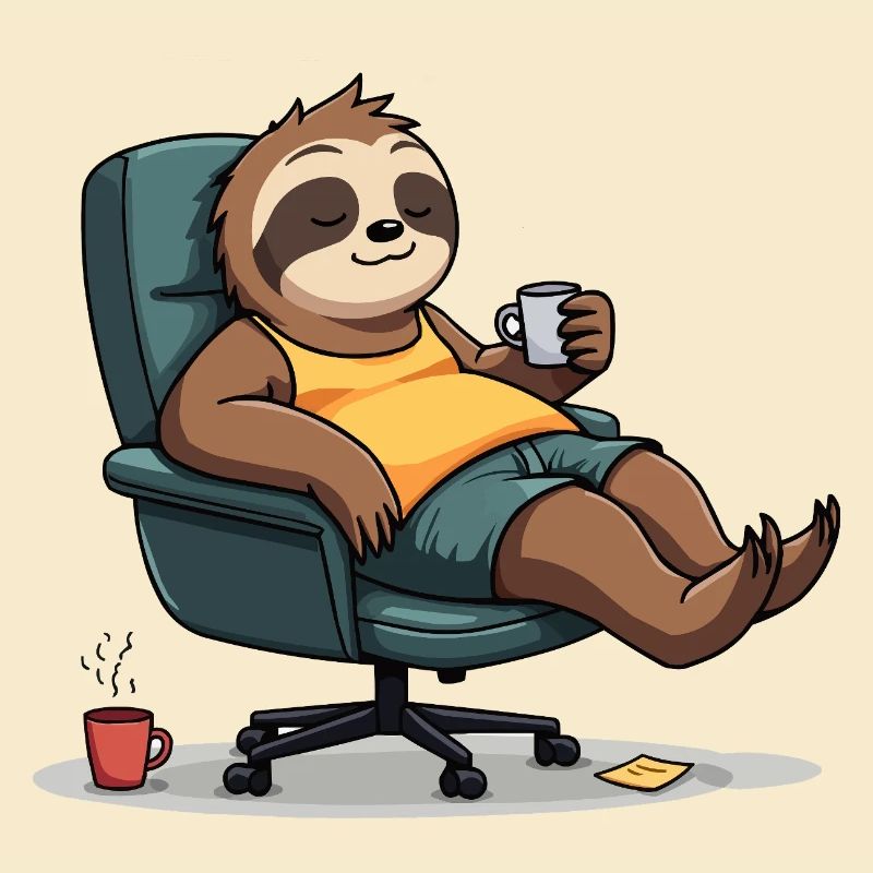 Office? First coffee! – Sloth Style