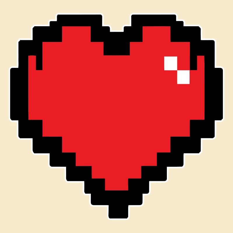 Retro Rotes Pixelherz