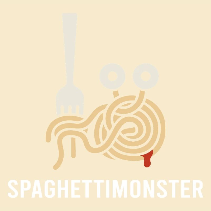 Spaghetti Monster mit Gabel