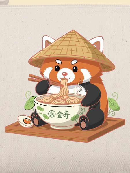 Panda Ramen mit Strohhut