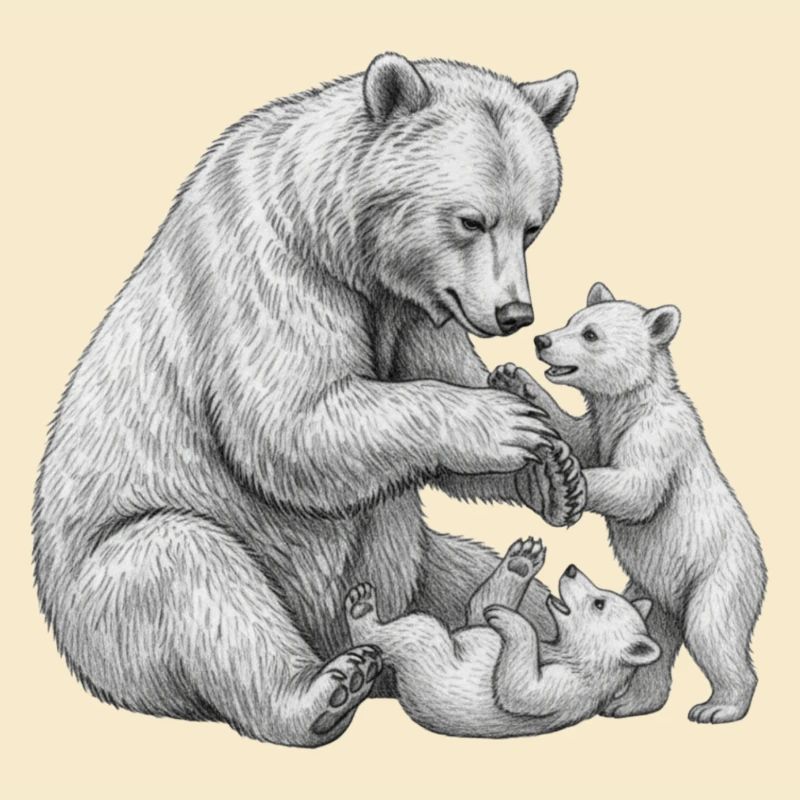 Bear and her cubs