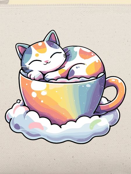 Katzen in Regenbogen-Teetasse