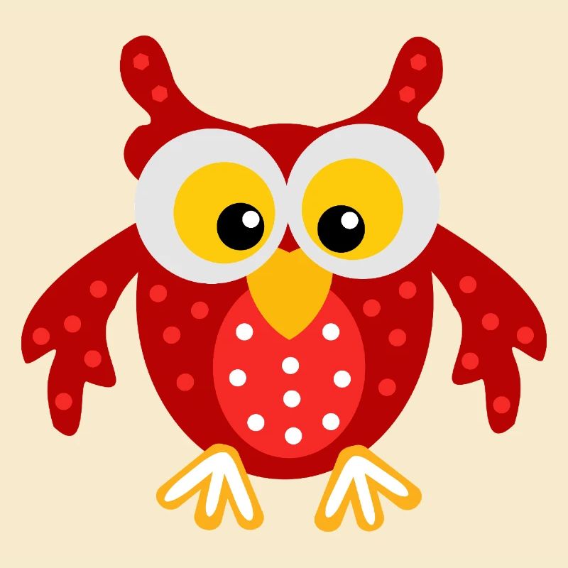 La chouette rouge aux points