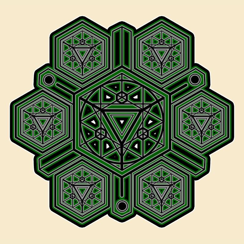 Green Mandala Sacred Geometry Pattern Yoga Goa