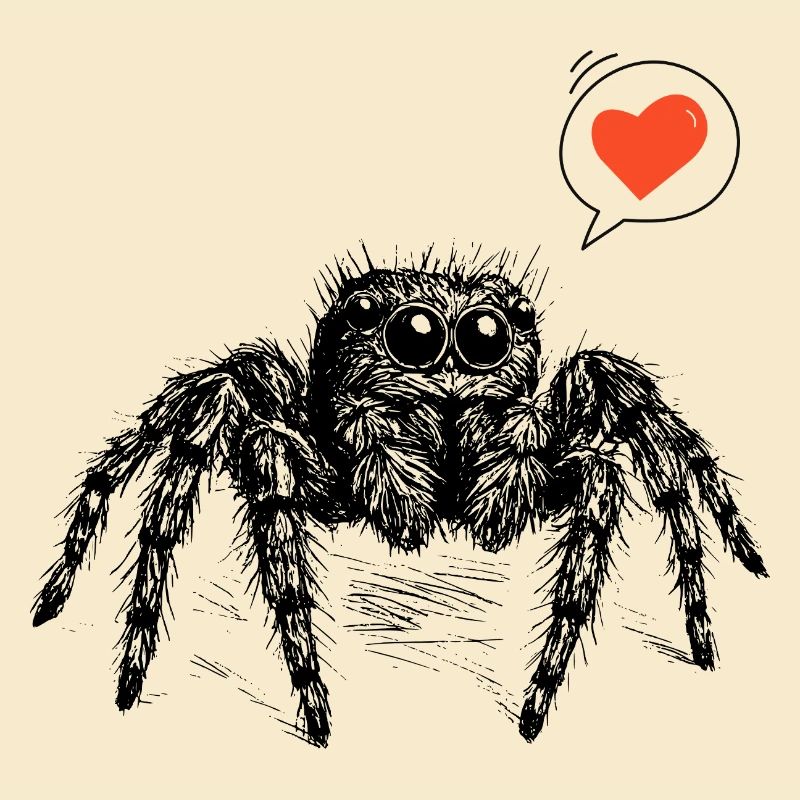 Araignée sauteuse avec le cœur