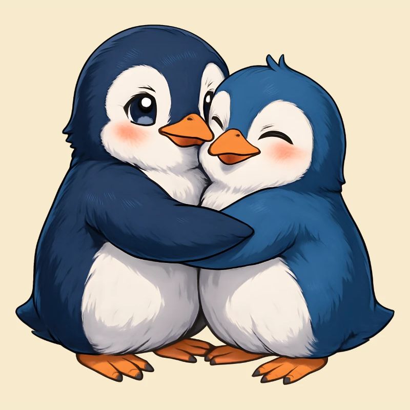 Kuschelige Pinguin-Umarmung