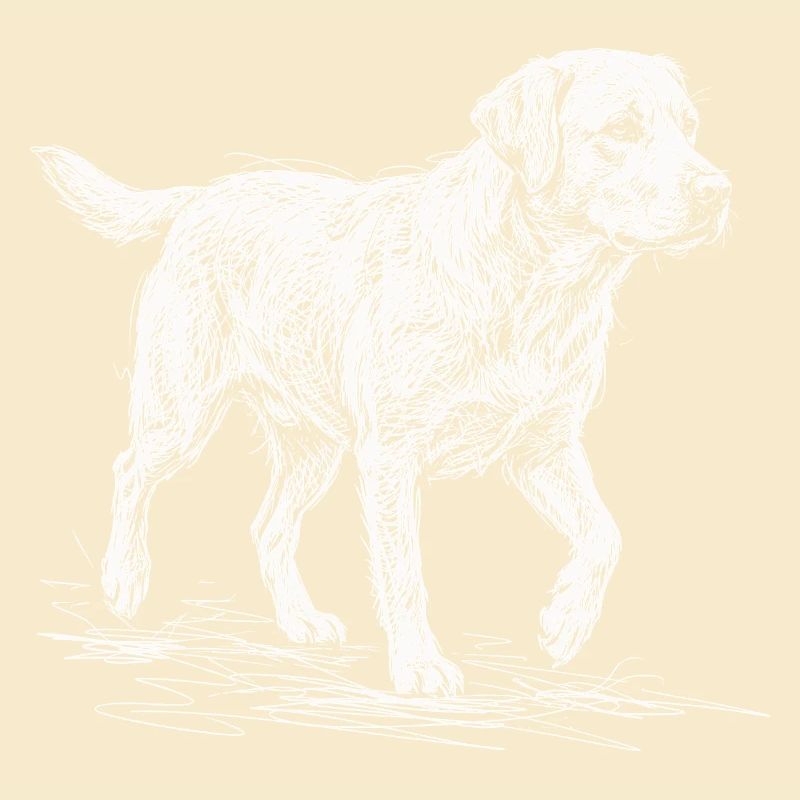 Labrador Sketch White – Minimalist Design