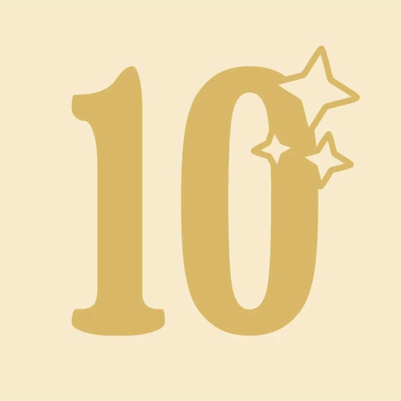 10. Geburtstag 10 Jahre Jubiläum Gold Sternchen