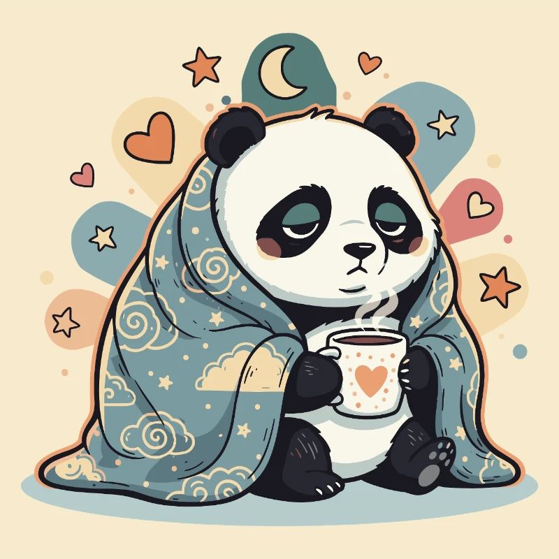 Cuddly panda under cloud cover