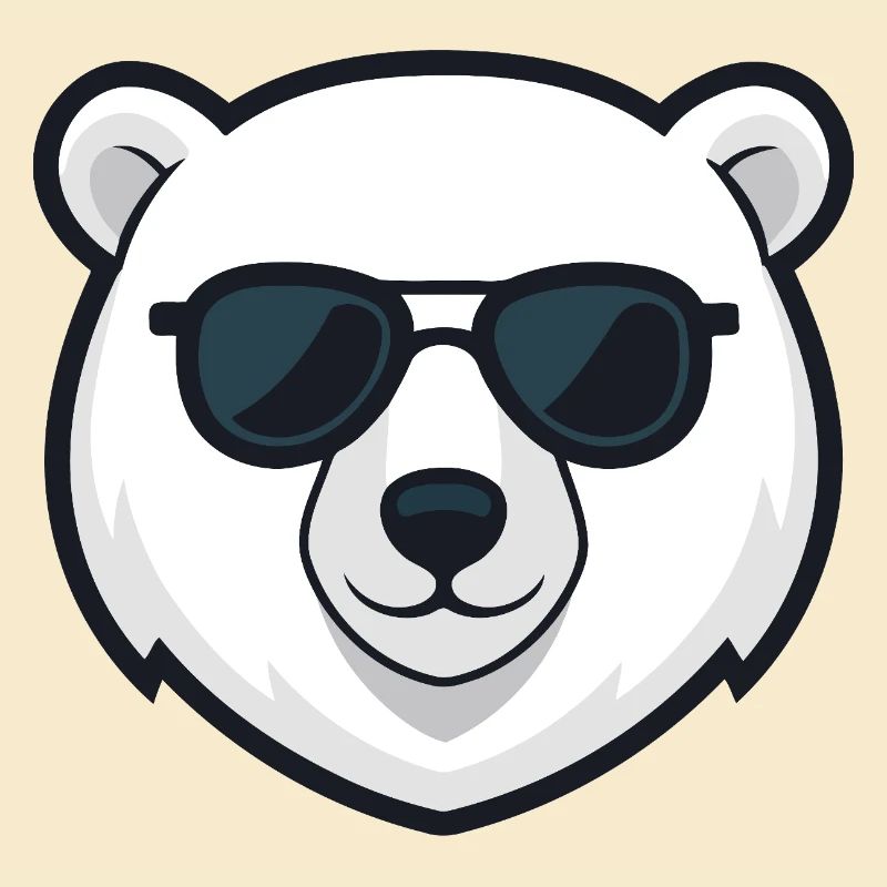 Polar Bear Black Glasses