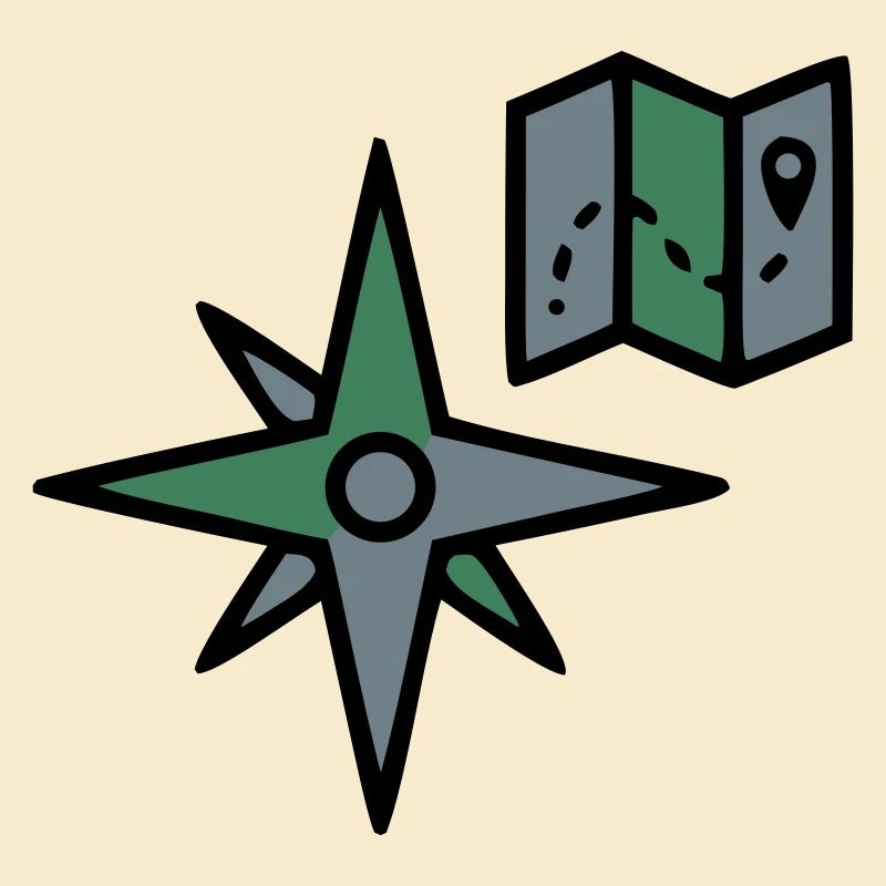 Carte Compass Randonnée Géocaching Survivance