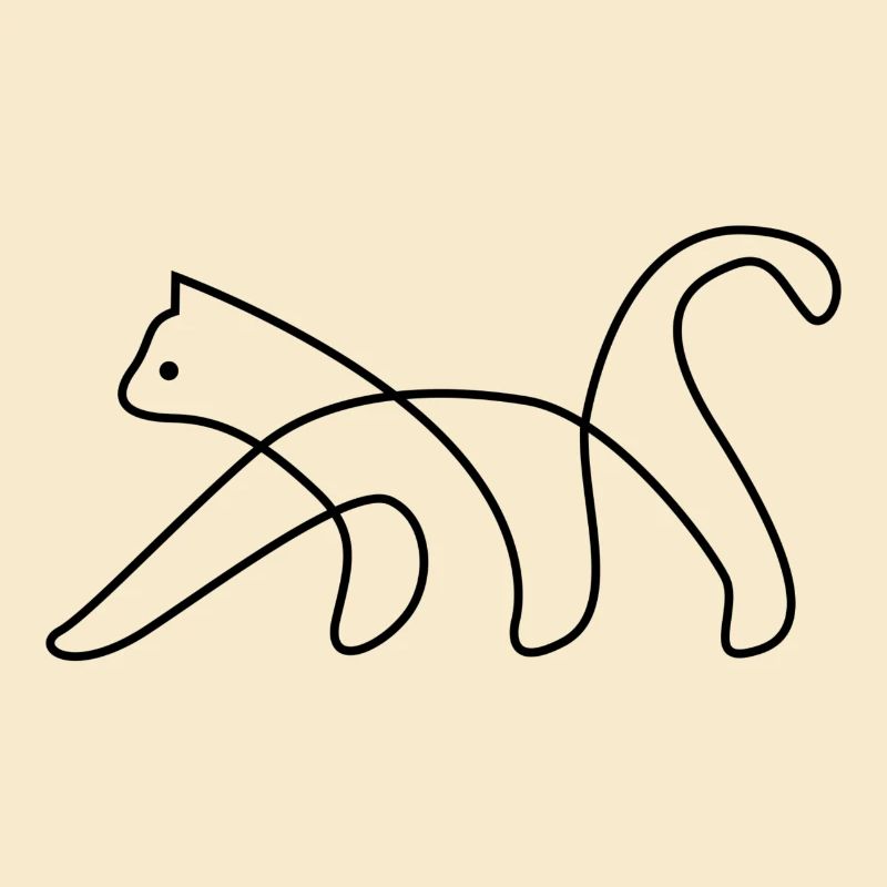 Cat One Line Black - Cat Oneline Black
