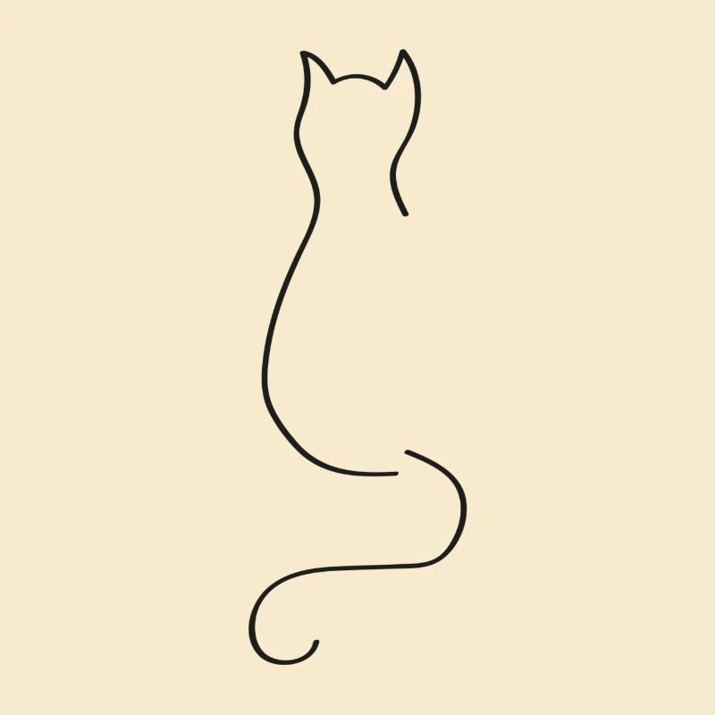 Cat One Line Black - Cat Oneline Black
