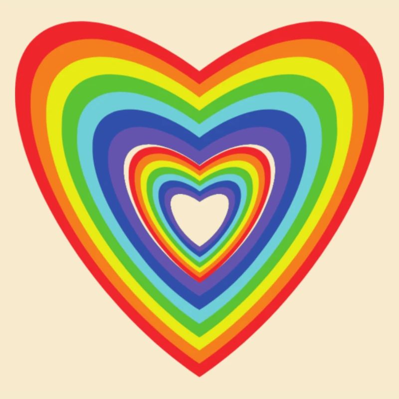 Regenbogen Rainbow Retro Geschenk Herz