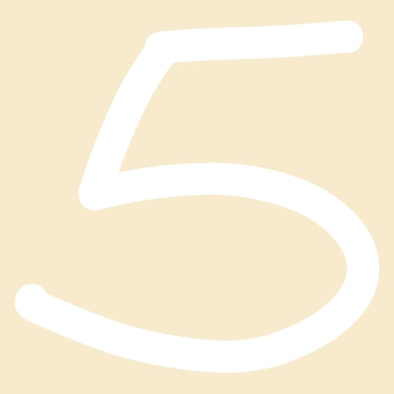 5 cinq chiffres anniversaire blanc