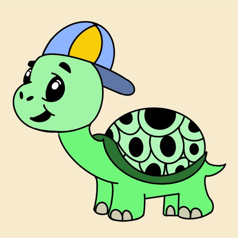 Kuschelige Schildkröte mit Cap