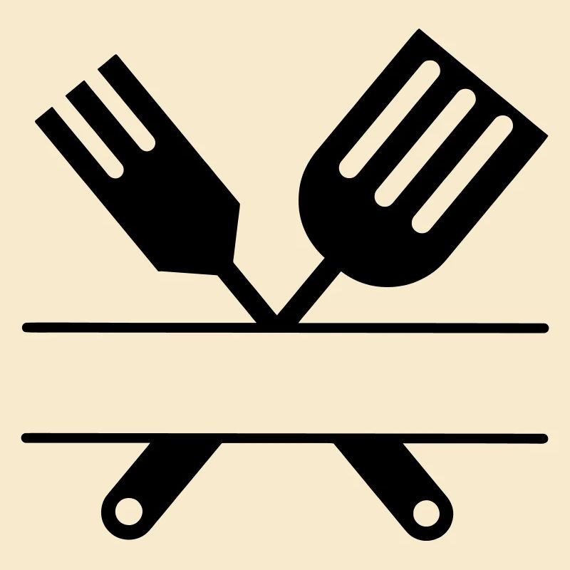 Monogramme de couverts emblème de barbecue