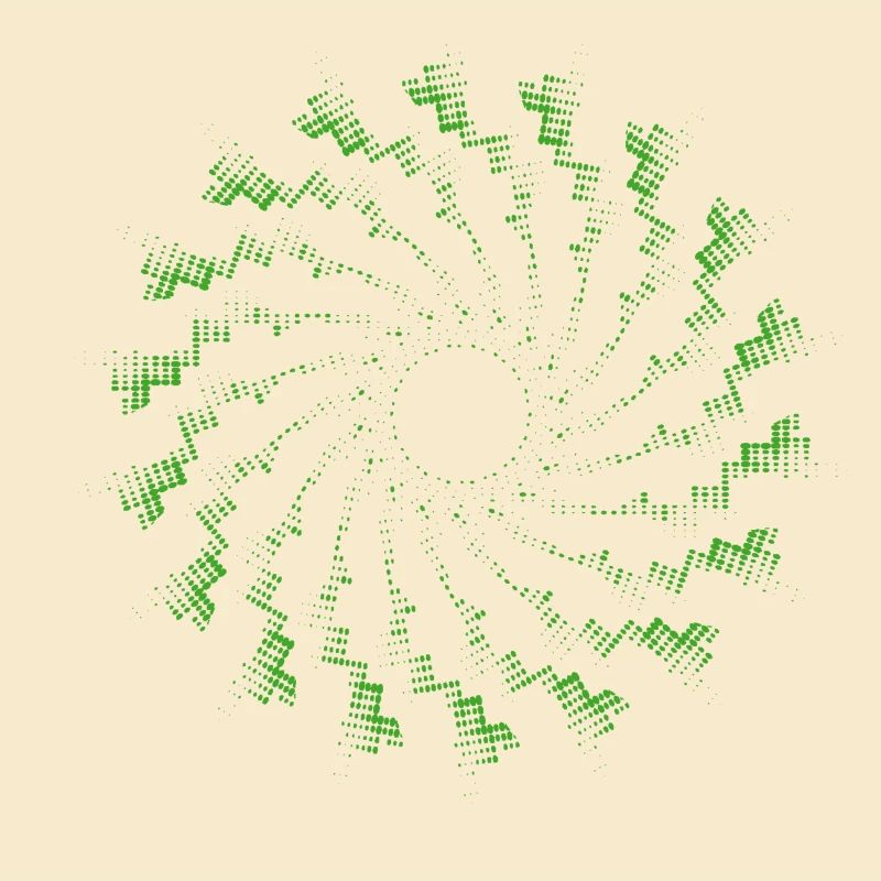 forme pointillée éolienne rotative verte