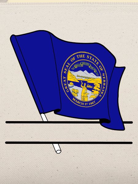 Flagge Nebraska Textbanner