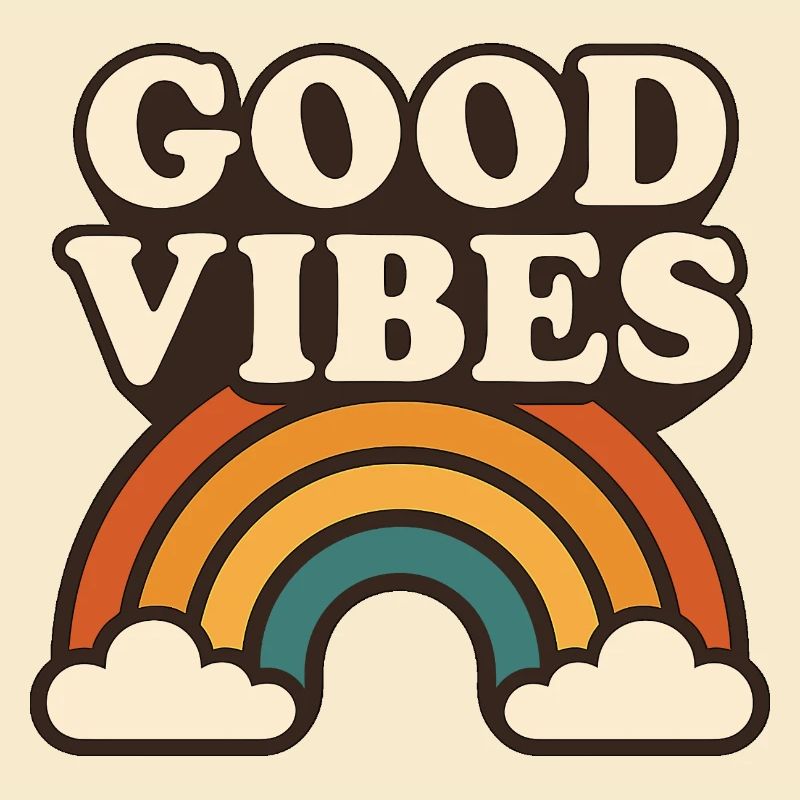 Retro Regenbogen Positive Energie