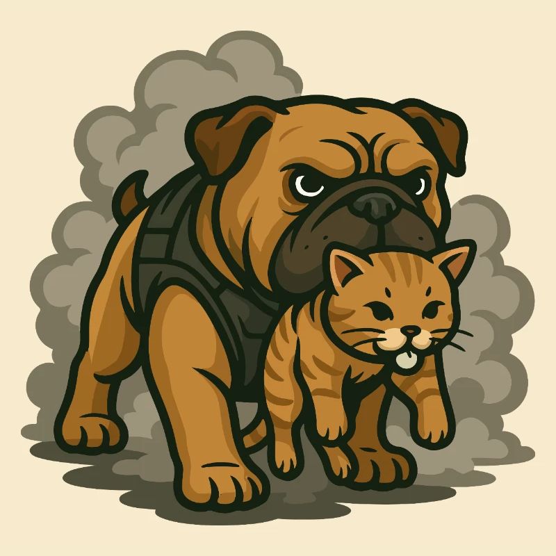 Duo chien et chat de garde