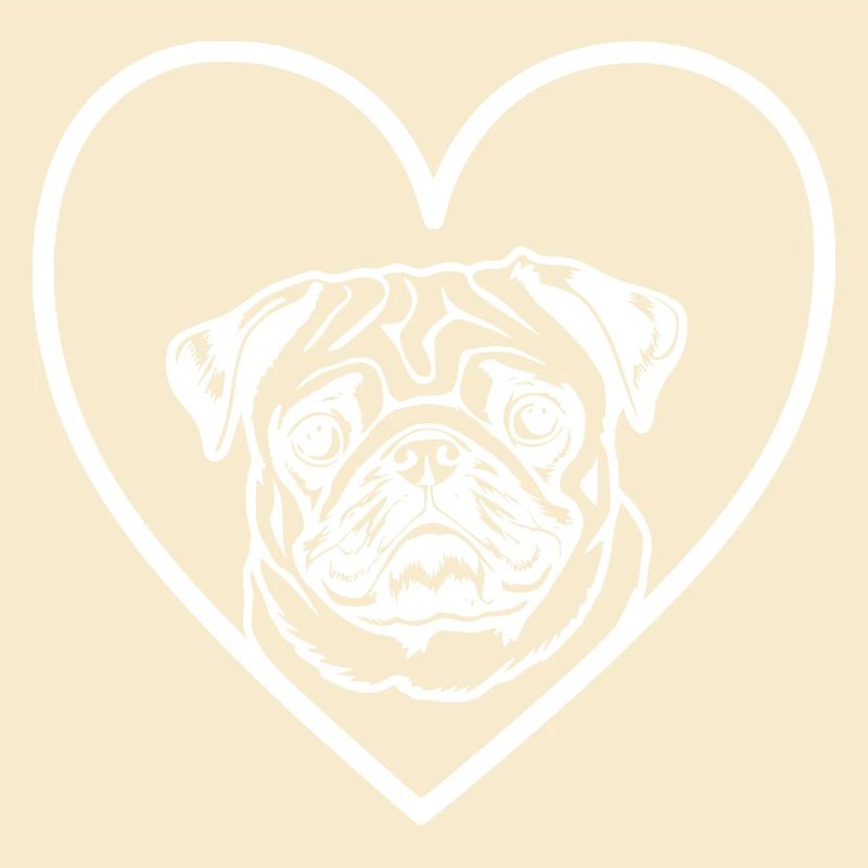 Mops Herz Liebhaber Hundebesitzer