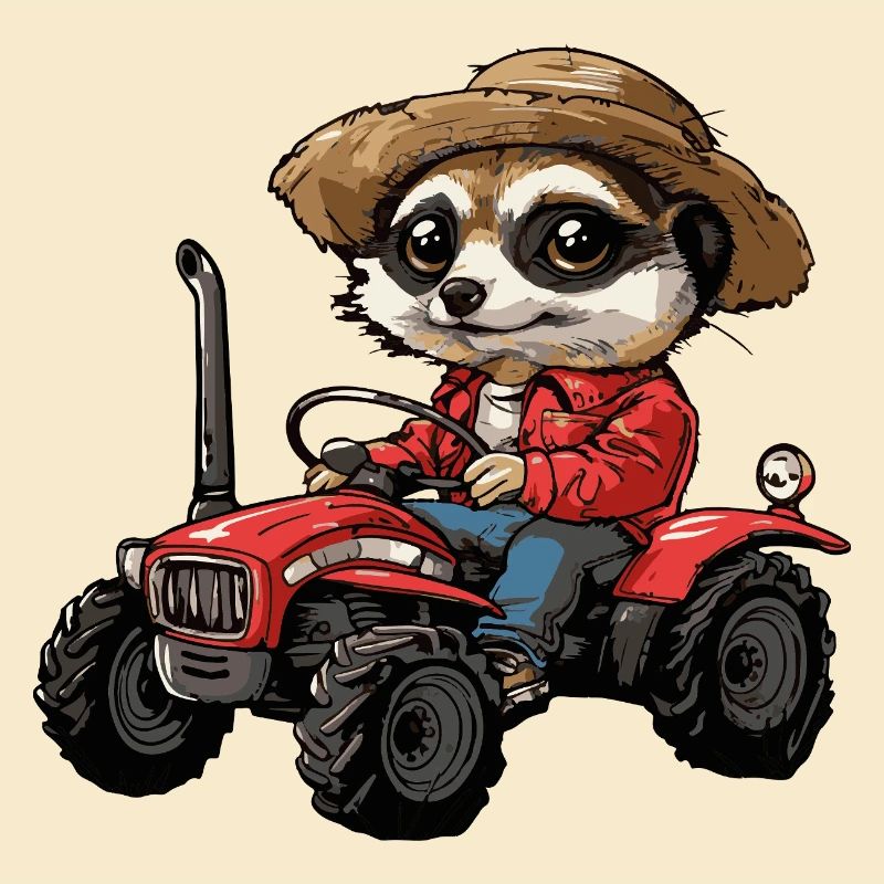 Erdmännchen Traktor Farmer