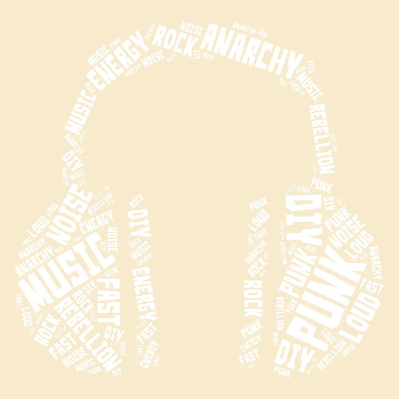 Typographie punk Casques Création de mots