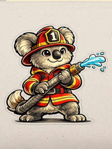 Feuerwehrkoala Wasserstrahl