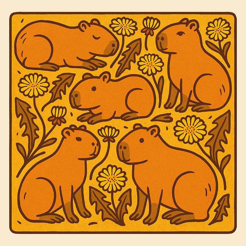 Capybara-Chor in Blüte