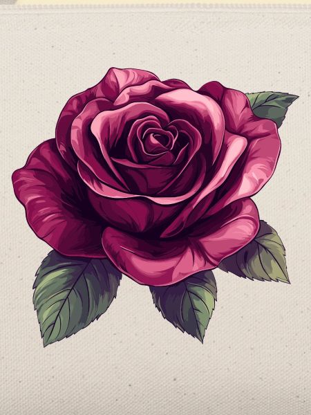 Dunkelrose Blütenillustration