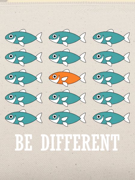 Be Different and unique swimming Fishes