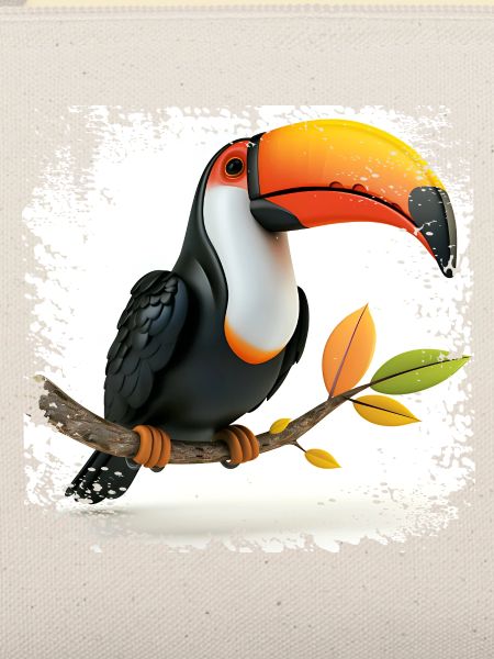 Farbenfroherr Toucan am Ast