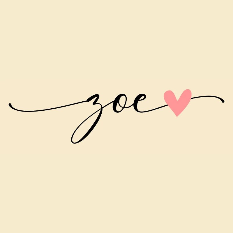 Zoe, Last Name, First Name, Calligraphy, Script