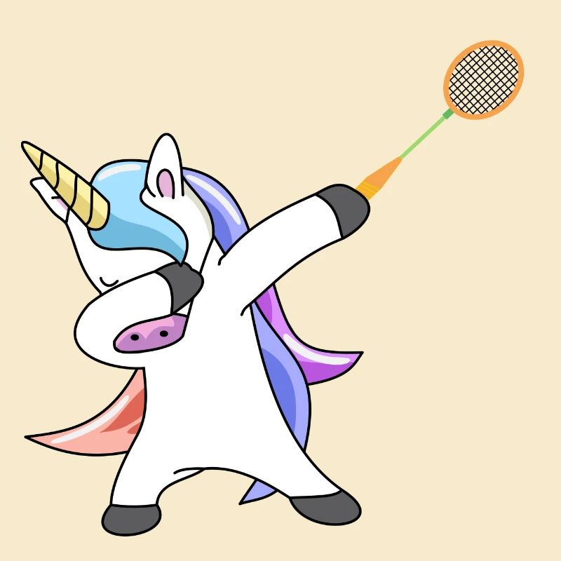 Einhorn Dabbing Badminton