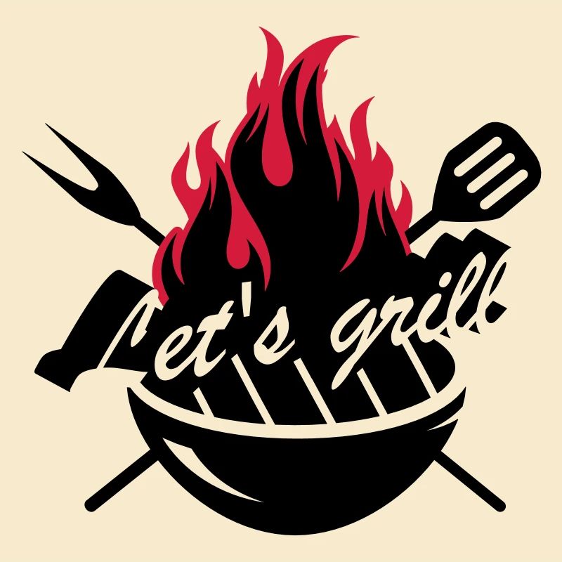 Grill mit Grillbesteck