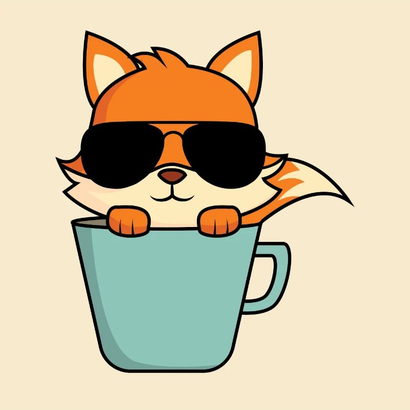 Cooler Fuchs in Kaffeetasse