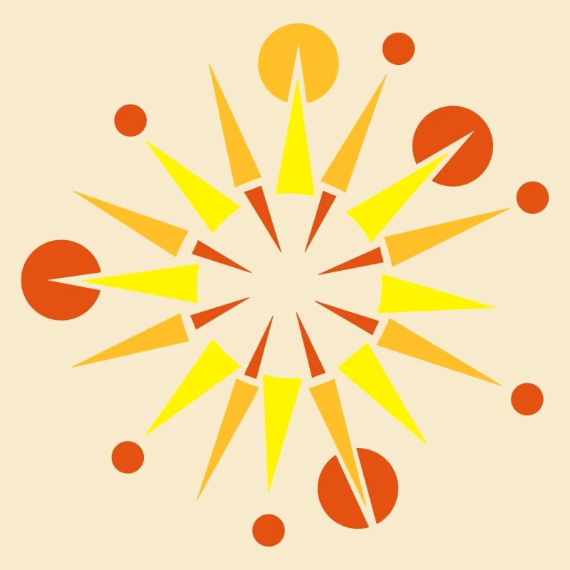 Étoile avec des rayons et des boules
