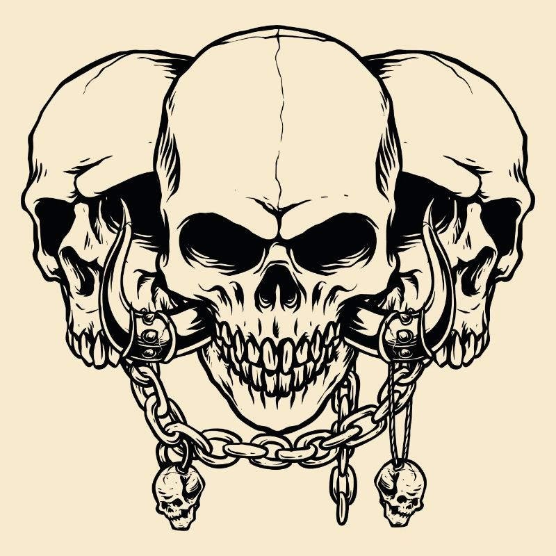 Skull, skulls with chains